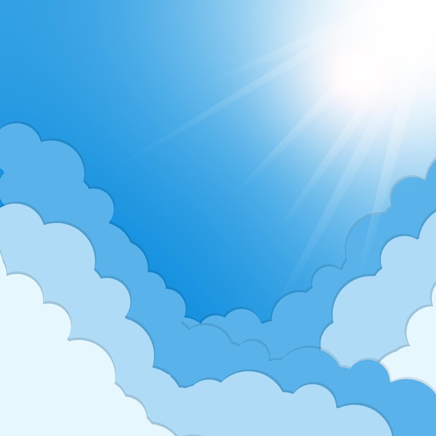 El icono de las nubes blancas con la luz del sol