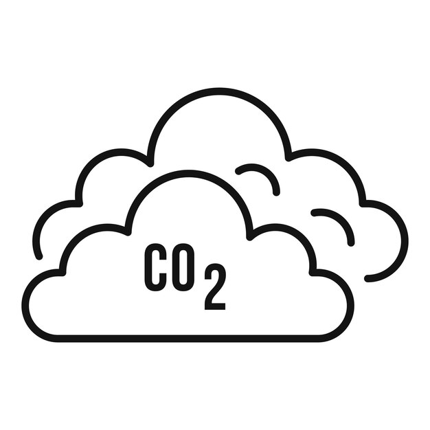 Icono de nubes de co2 Icono de vector de nubes de co2 de contorno para diseño web aislado sobre fondo blanco