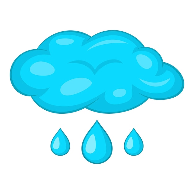 Ícono de nubes y lluvia Ilustración de dibujos animados de nubes e ícono vectorial de lluvia para diseño web
