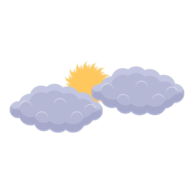 Icono de nubes de verano Caricatura de icono de vector de nubes de verano para diseño web aislado sobre fondo blanco
