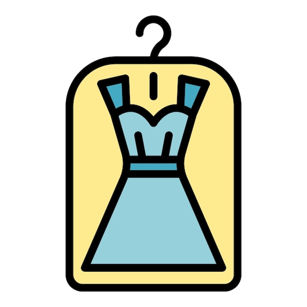 Icono de nuevo vestido Contorno nuevo vestido Icono vectorial color plano aislado