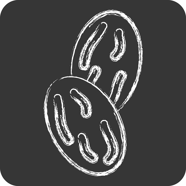 Icono de nuez moscada relacionado con el símbolo de las especias tiza Diseño sencillo de estilo editable Ilustración sencilla