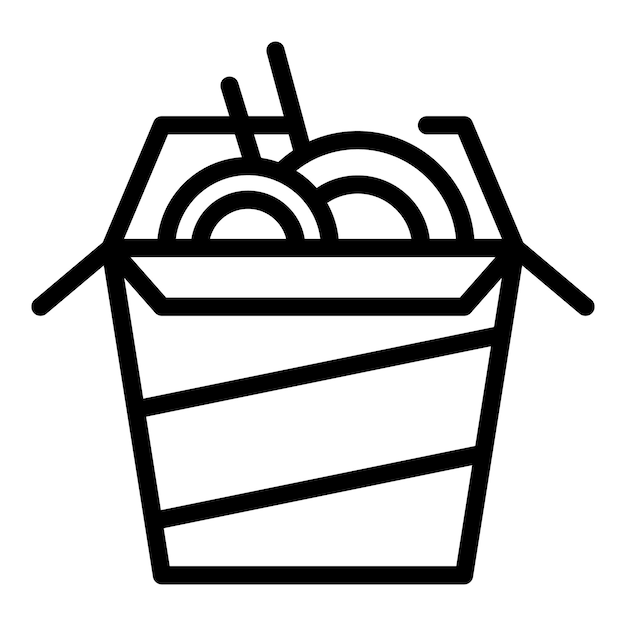 Icono de nutrición del menú Wok Esquema del icono de vector de nutrición del menú Wok para diseño web aislado sobre fondo blanco