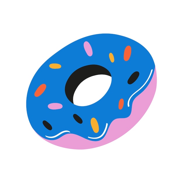 Icono o logotipo de donut en un fondo blanco. ilustración vectorial