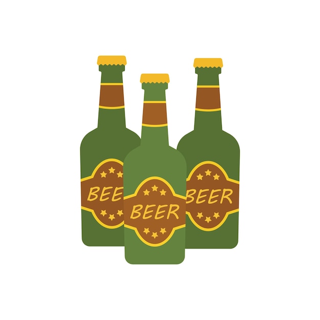Icono o signo de cerveza fría Ilustración de cerveza plana vectorial aislada sobre fondo blanco Bebida alcohólica