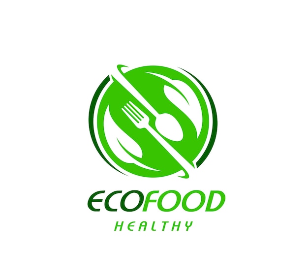 Icono o símbolo de producto ecológico de alimentos orgánicos saludables