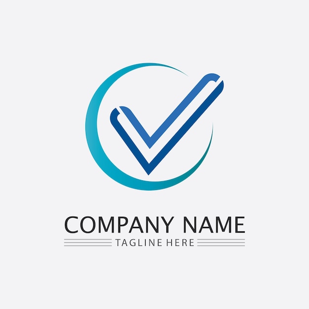 Icono o vector del logotipo de la marca de verificación de la lista Símbolo de marca en la ilustración de color verde Acepte el símbolo okey para la aprobación o el diseño de la lista de verificación