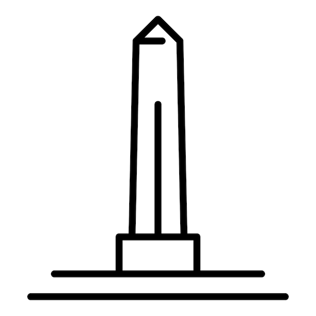 Icono de obelisco egipcio Contorno de icono de vector de obelisco egipcio para diseño web aislado sobre fondo blanco