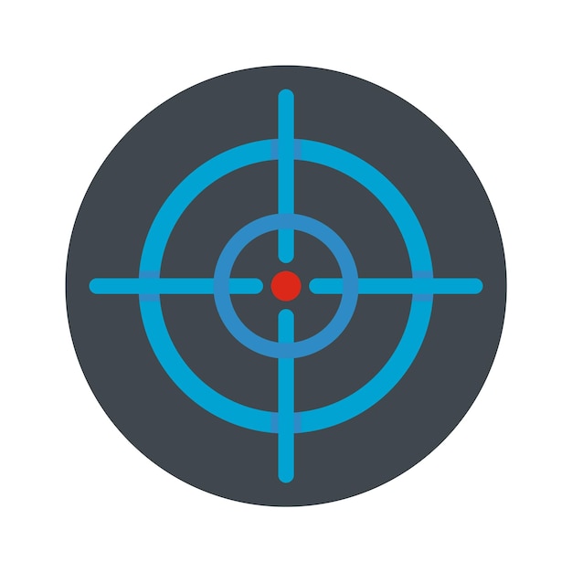 Icono de objetivo de alcance de objetivo Ilustración plana del icono de vector de objetivo de alcance de objetivo para web aislado en blanco