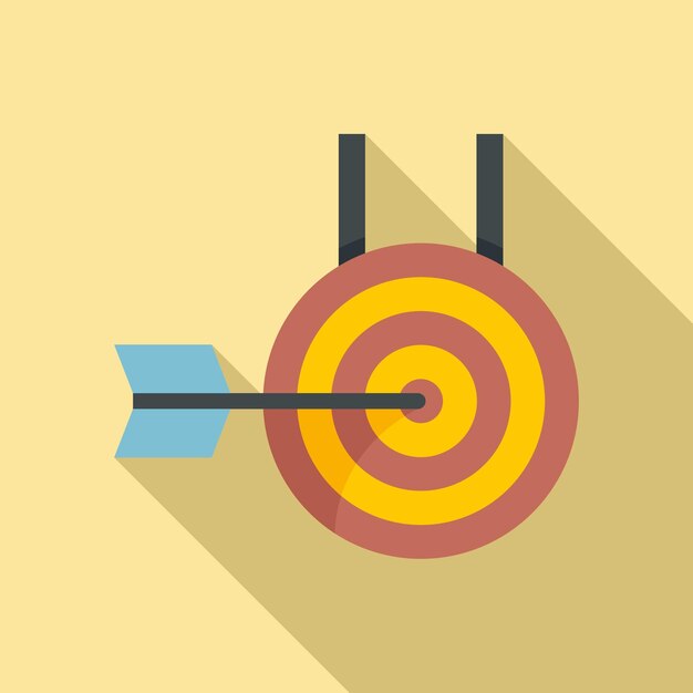 Icono de objetivo de arco Ilustración plana del icono de vector de objetivo de arco para diseño web