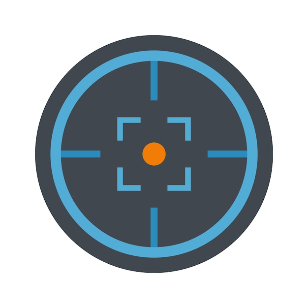 Icono de objetivo de arma moderna Ilustración plana del icono de vector de objetivo de pistola moderna para web aislado en blanco