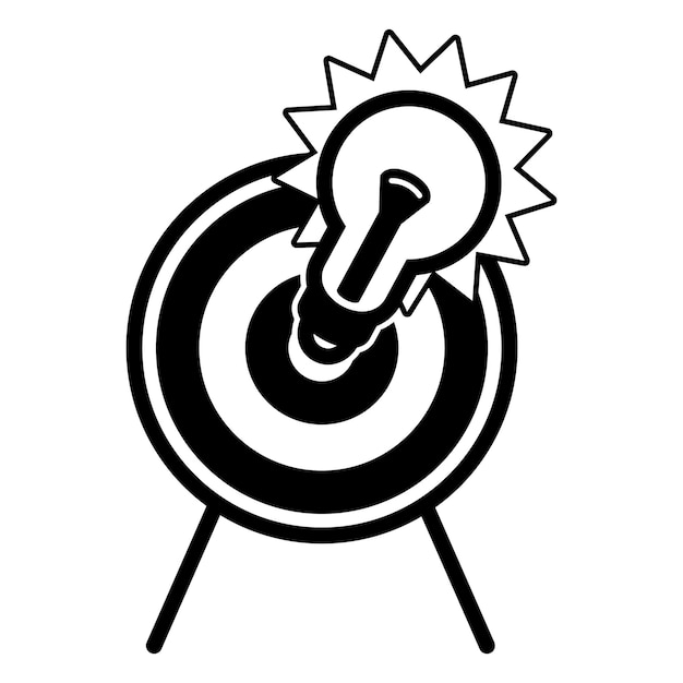 Icono de objetivo de bombilla Ilustración simple del icono de vector de objetivo de bombilla para diseño web aislado sobre fondo blanco