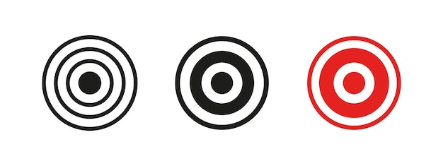 Ícono de objetivo Bullseye y símbolo de precisión Ilustración vectorial de precisión