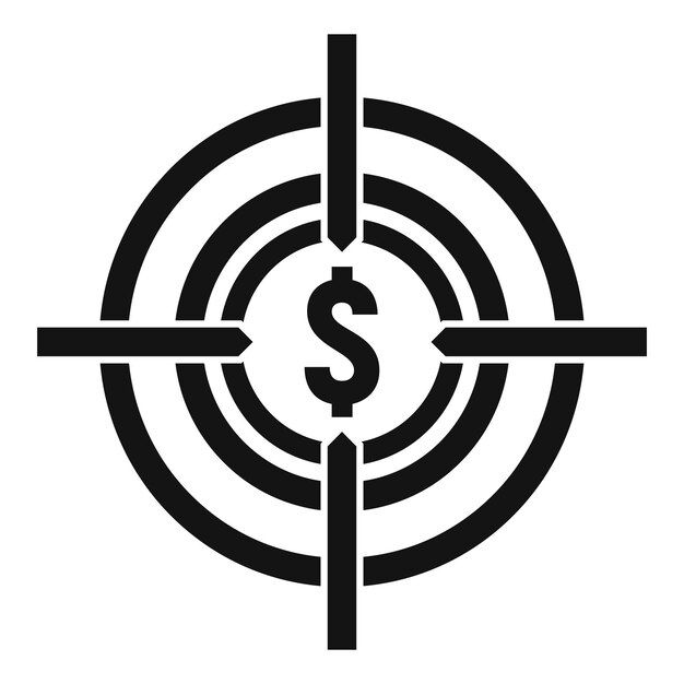 Icono de objetivo de dinero de misión La ilustración simple del icono de vector de objetivo de dinero de misión para diseño web es