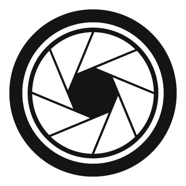 Icono de objetivo fotográfico Ilustración simple del icono vectorial de objetivo fotográfico para la web