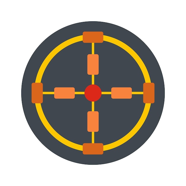 Icono de objetivo de pistola Ilustración plana del icono de vector de objetivo de pistola para web aislado en blanco