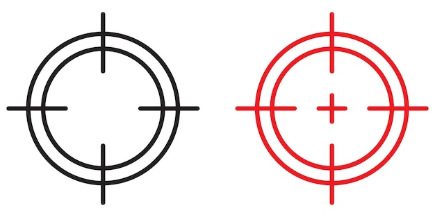 Icono de objetivo de pistola línea de estilo plano de moda simple e ilustración de vector aislado sólido