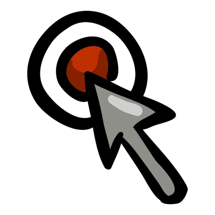 Vector icono de objetivo de vector doodle