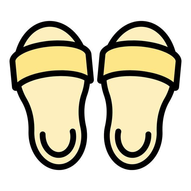 Icono de objeto de zapatillas de casa Contorno Icono de vector de objeto de zapatillas de casa para diseño web aislado en color plano de fondo blanco