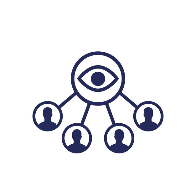 icono de los observadores del grupo de seguimiento en blanco