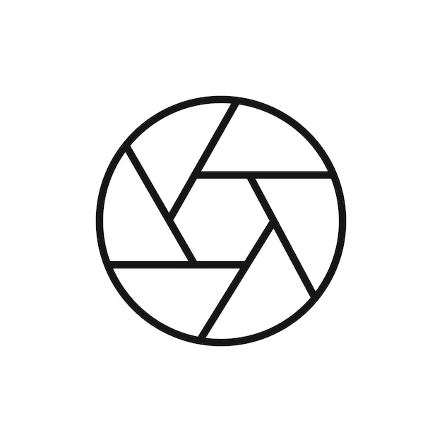 Icono del obturador de la cámara Símbolo plano de línea delgada simple
