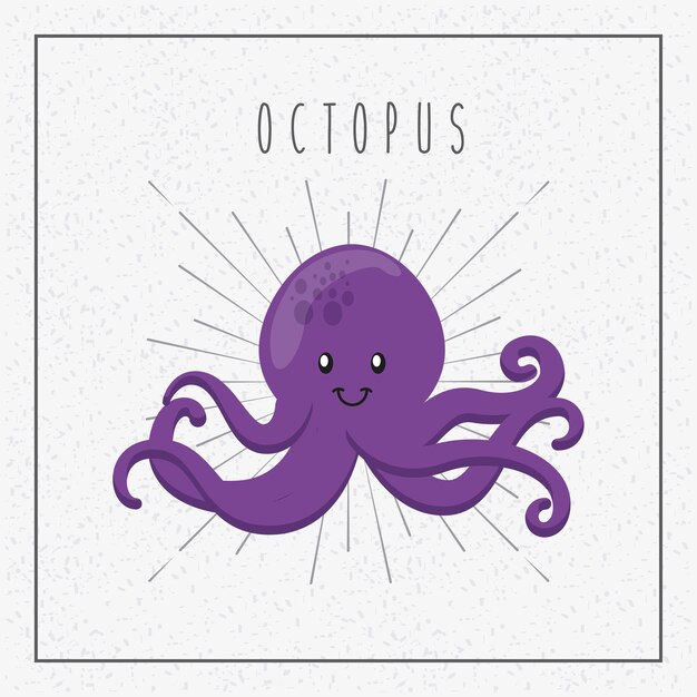 Ícono de octupus. Diseño de vida marina Gráfico vectorial
