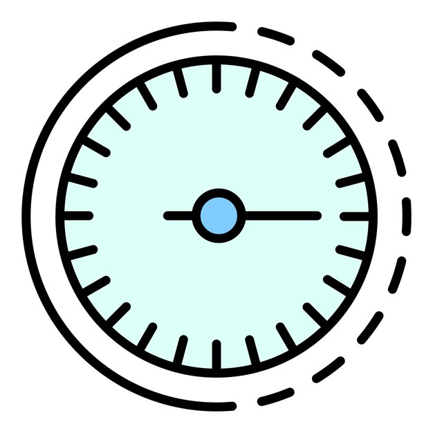 Icono del odómetro Contorno del odómetro vector icono color plano aislado