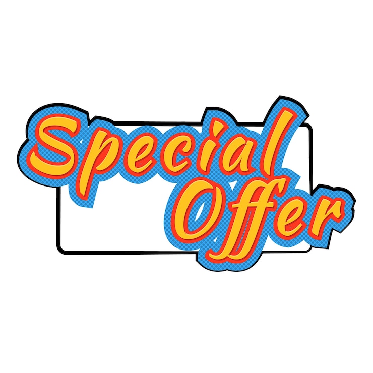 Vector icono de oferta especial en estilo cómic aislado sobre fondo blanco
