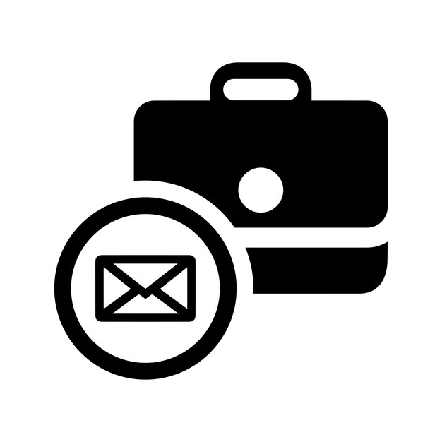 Ícono de oferta de trabajo de correo electrónico Gráficos vectoriales negros