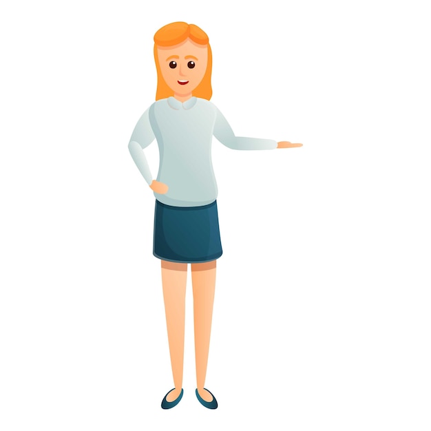 Icono de oficina de mujer Caricatura de icono de vector de oficina de mujer para diseño web aislado sobre fondo blanco