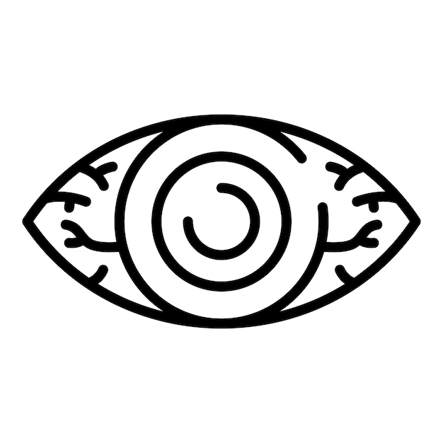 Icono de ojo cansado Contorno de icono de vector de ojo cansado para diseño web aislado sobre fondo blanco
