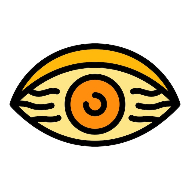 Icono de ojo cansado diario Contorno Icono de color del vector de ojos cansados diario plano aislado