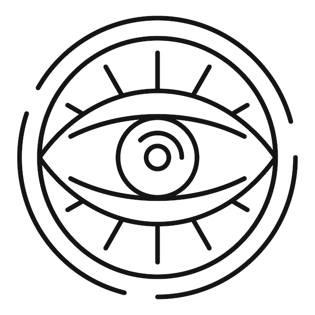 Icono de ojo en círculo Icono de vector de ojo en círculo para diseño web aislado sobre fondo blanco