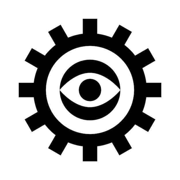 Icono de ojo de engranaje Illuminati simple
