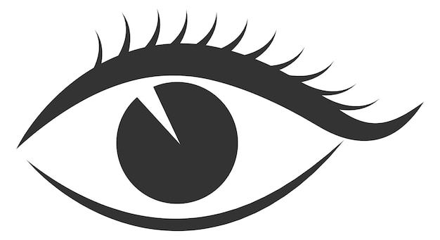 Icono de ojo femenino glamour emblema cosmético signo de belleza
