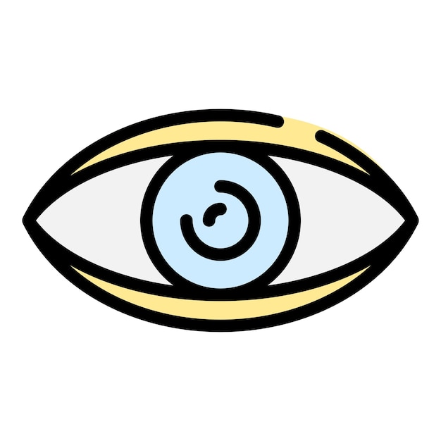 Vector icono de ojo humano contorno de icono de vector de ojo humano color plano aislado