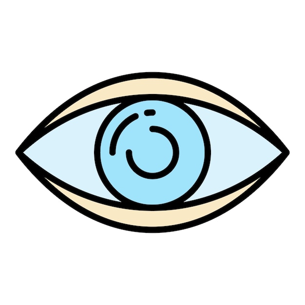 Vector icono de ojo sano contorno de icono de vector de ojo sano color plano aislado en blanco