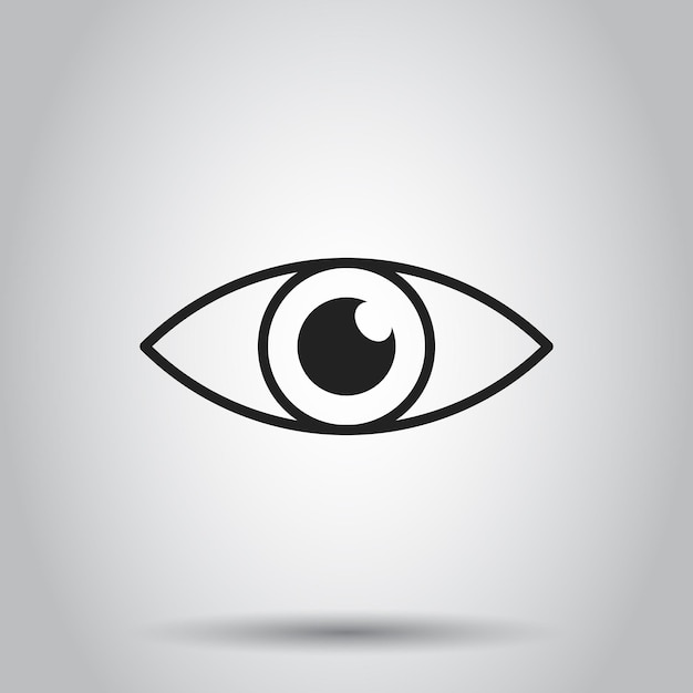 Icono de ojo simple Ilustración vectorial en un fondo aislado Pictograma de ojo de visión de concepto de negocio