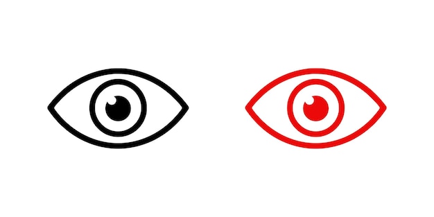 Icono de ojo sobre fondo blanco Ilustración vectorial en estilo plano de moda