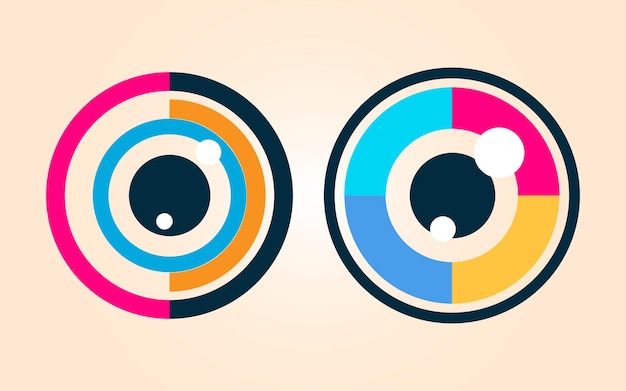 Icono de ojo - vector de símbolo de ojo. Iconos de ojos planos. Colección de iconos y símbolos de ojos - diseño de logotipos.