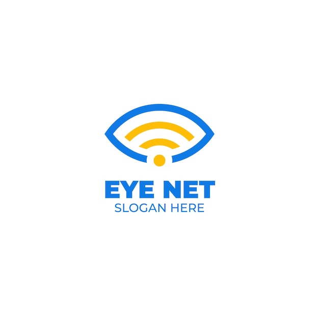 Icono de ojo vectorial con diseño de logotipo de conexión