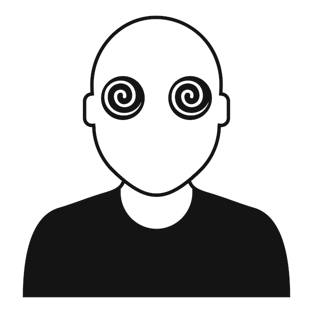 Icono de ojos pacientes de hipnosis Ilustración simple de icono de vector de ojos pacientes de hipnosis para diseño web aislado sobre fondo blanco