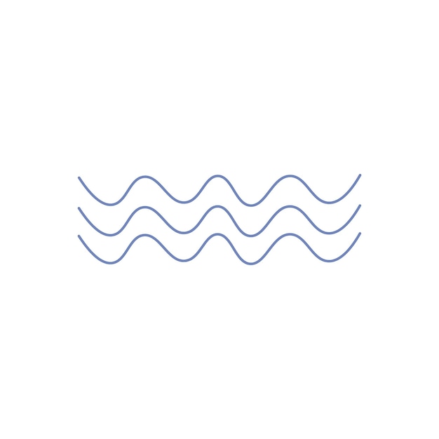 Icono de ola oceánica Línea de onda y líneas onduladas en zigzag Ilustración vectorial