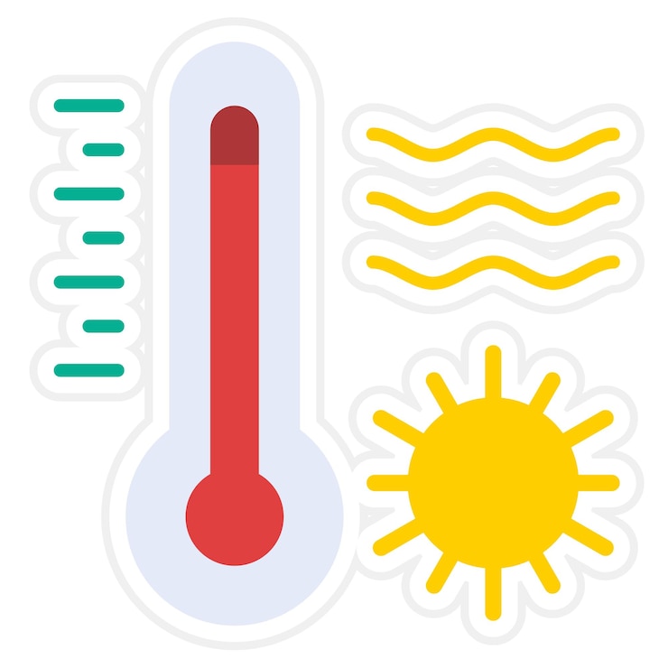 Vector icono de las olas de calor