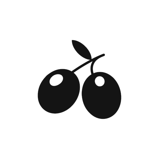 Icono de oliva aislado en fondo blanco