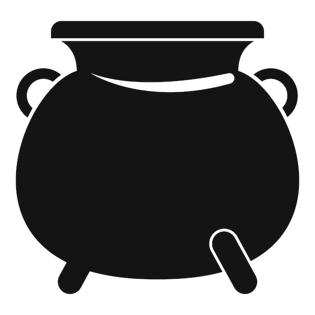 Icono de olla de caldero Ilustración simple del icono de vector de olla de caldero para diseño web aislado sobre fondo blanco