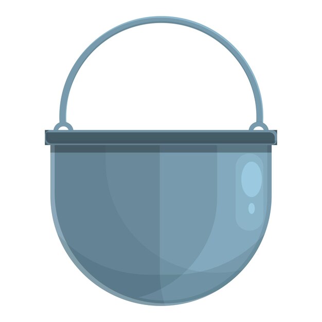 Icono de olla de camping Caricatura de icono de vector de olla de camping para diseño web aislado sobre fondo blanco