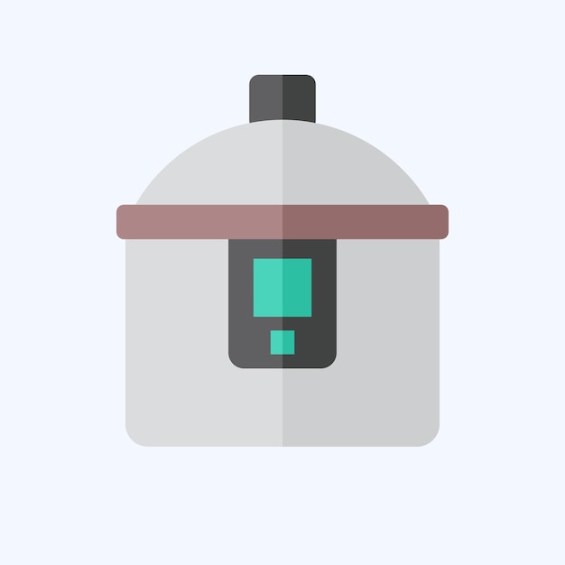 Icono olla de cocción relacionada con el símbolo del desayuno estilo plano ilustración simple