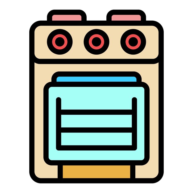 Icono de la olla de gas Contorno del icono vectorial de la cocina de gas Color plano aislado