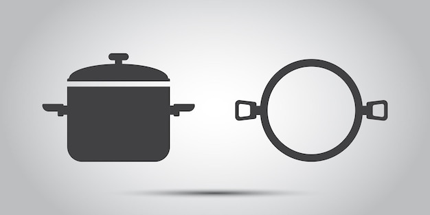 Icono de la olla de remojo en estilo plano Ilustración vectorial de la sartén en un fondo aislado Concepto de negocio de letrero de sartén